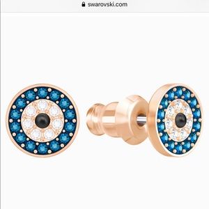 Luckily evil eye pierced earrings